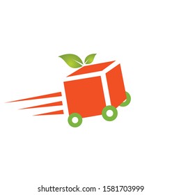 Food delivery logo design. Fast delivery service sign.	

