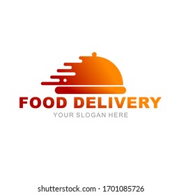 Vector de diseño del logotipo de entrega de alimentos.