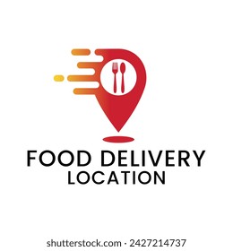 logotipo de entrega de alimentos con la cuchara y el icono del tenedor vector inspiración