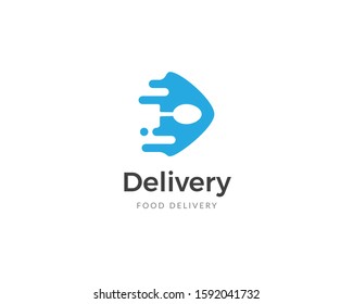 Food delivery logo template. Food service icon design