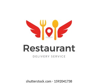 Food delivery logo template. Food service icon design