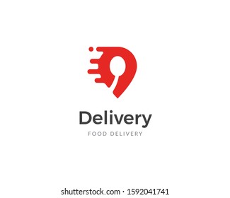 Food delivery logo template. Food service icon design