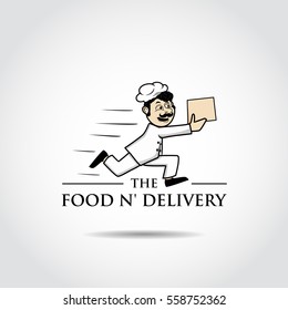 The Food and Delivery Logo Template. Vector Illustrator eps.10