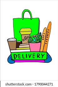 Food delivery logo.
Vector image on an isolated background.