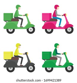 food delivery man by motorcycle 
