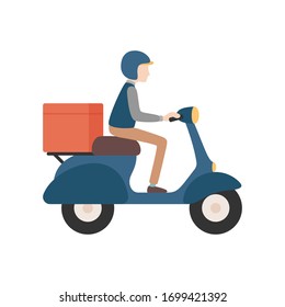food delivery man by motorcycle 