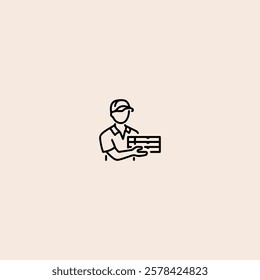 Food Delivery Man icon flat vector design.