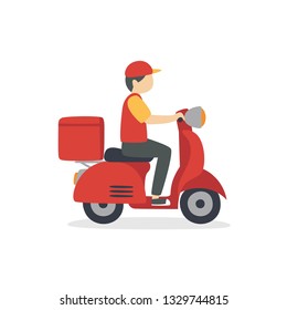 Delivery Man Vector Flat Design Stock Vector (Royalty Free) 370028294 ...