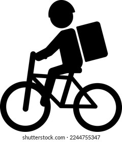 Food delivery monochrome pictogram illustration