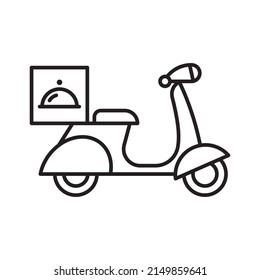 Food Delivery Motorcycle Icons, Food Order Service Express Symbol, Linear Design For Apps And Websites, Track And Trace Processing Status Vector Illustration