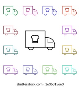 Food, delivery multi color style icon. Simple thin line, outline vector of food and drink icons for ui and ux, website or mobile application