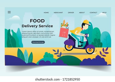 Food delivery online. Business concept design. Vector illustration.