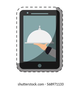 food delivery from online platform icon image vector illustration design 