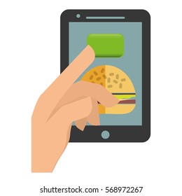 food delivery from online platform icon image vector illustration design 