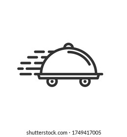 Food delivery outline icon. Vector illustration.