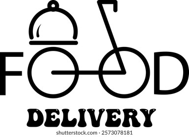 Food Delivery Outline Icon Vector Illustration