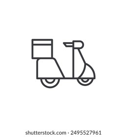 Food delivery outlined icon isolated on white background
