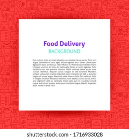 Plantilla de papel de entrega de alimentos. Ilustración vectorial del diseño de esquema.