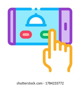 food delivery phone app icon vector. food delivery phone app sign. color symbol illustration