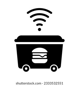 food delivery robot icon vector set in isolated white background