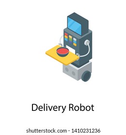 
Food delivery robot in isometric design 
