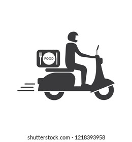 Food delivery scooter. Fast delivery icon.