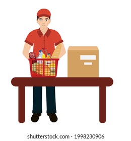 Food Delivery Service Concept Vector Illustration Stock Vector (Royalty ...