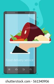 Food delivery service. Flat vector.