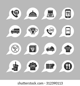 Food delivery service icons