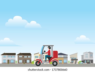 Food delivery service material illustration
