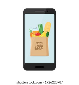 Food delivery service. Online food delivery. Vector illustration