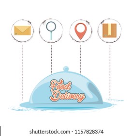 food delivery service set icons icon vector ilustration