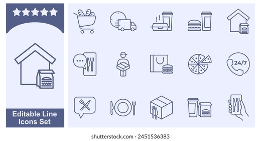 Food Delivery set icon symbol template for graphic and web design collection logo vector illustration