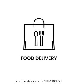 Food Delivery Simple Icon Label Design Vector