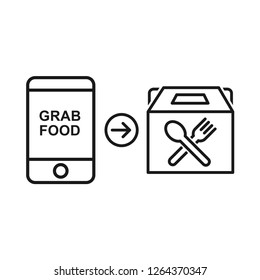 food delivery. Simple line icon. Isolate on white background.