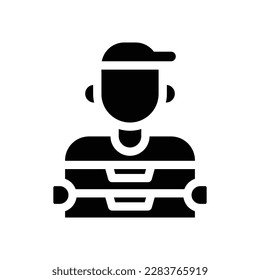 Feste Icon-Abbildung der Lebensmittellieferung, Vektorgrafik 