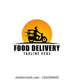 Food Delivery with Sun Logo Vector Icon Illustration