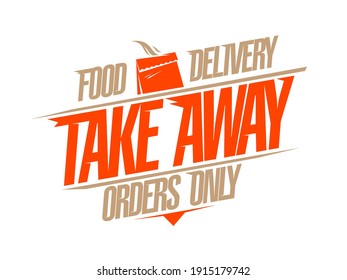 Food delivery and take away vector poster mockup