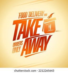 Food delivery and take away vector web banner template