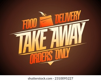 Food delivery and take away vector web banner template