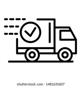 Food Delivery Truck Icon Outline Food Stock Vector (Royalty Free ...