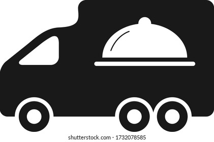Food delivery truck icon vector