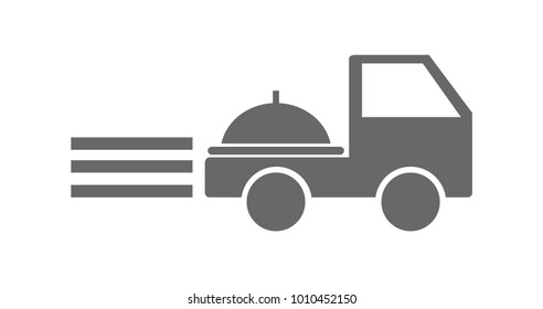 Food delivery truck moving fast icon
