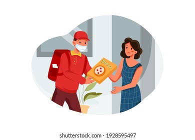 Food Delivery Vector Illustration concept. Flat illustration isolated on white background.