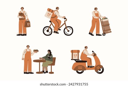 Food Delivery Vector Illustration in Flat Style