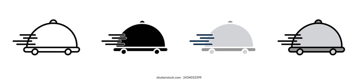 Food Delivery Vector Illustration Set. Meal Dispatch Sign suitable for apps and websites UI design style.