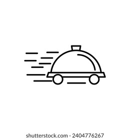 Food delivery vector line icon illustration
