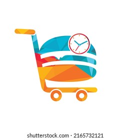 Diseño del logotipo vectorial de entrega de alimentos. Concepto del logotipo de entrega de alimentos a tiempo.	