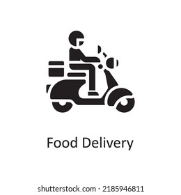 Food Delivery Vector Solid Icon Design Illustration. Miscellaneous Symbol On White Background EPS 10 File