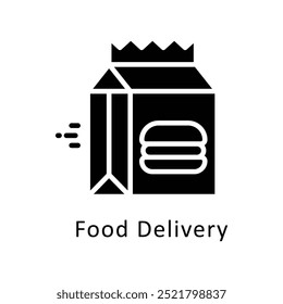 Food Delivery vector Solid icon style illustration. Symbol on White background EPS 10 File